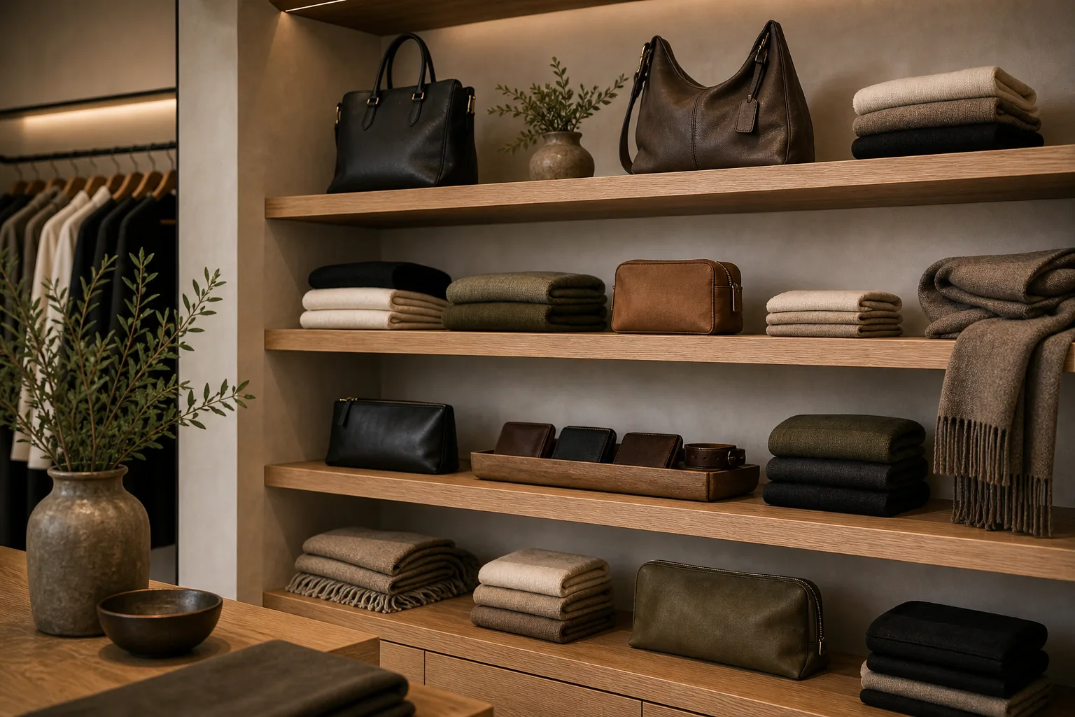 Capsule wardrobe look prepared as a clean editorial category composition